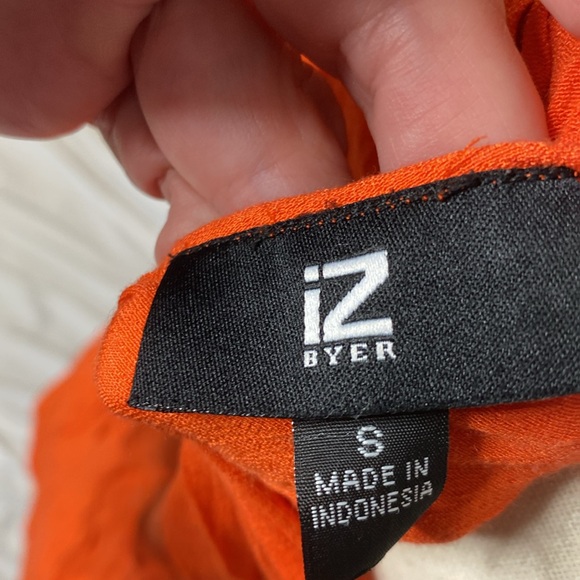 194 IZ Byer Orange Ruffle Tank Size Small - Picture 4 of 4